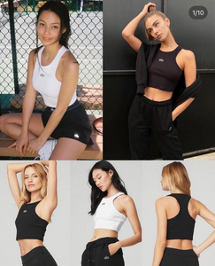 Alo工字防震聚拢一体跑步运动背心内衣女健身瑜伽服训练美背上衣