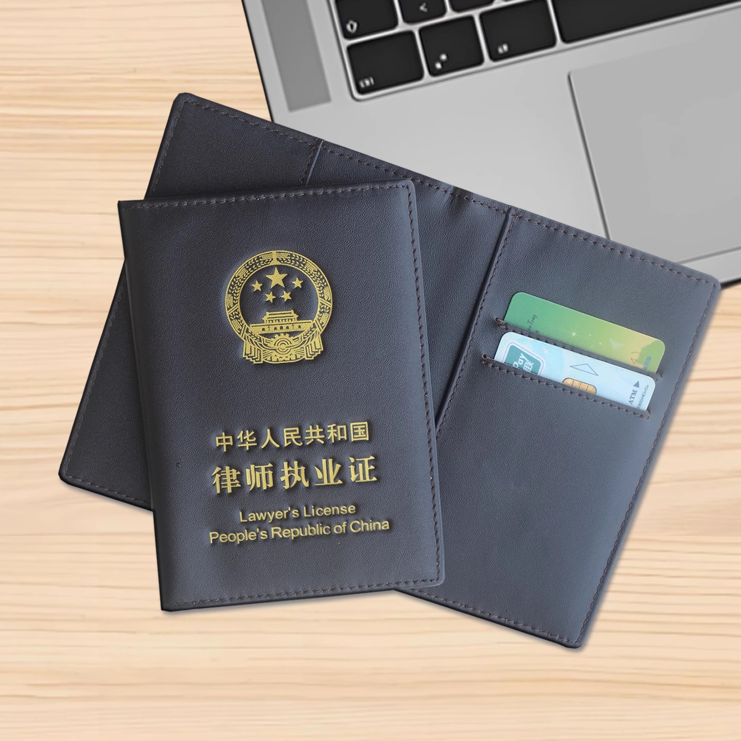 頭層牛皮律師執業證保護套帶卡位