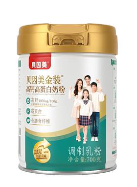 贝因美金装高钙高蛋白奶粉罐装700克