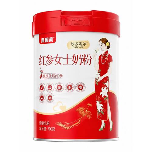 贝因美红参女士奶粉罐装700g调制乳粉