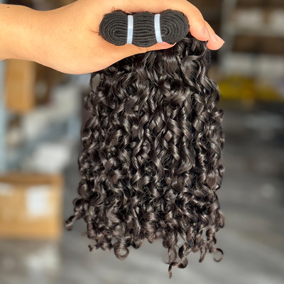 非洲假发女小卷发真发发帘接发片12A Double Drawn Pixie Curls