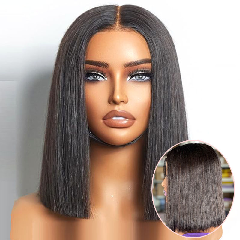 欧美假发女前蕾丝BOBO波波头短发真发套human hair lace bob wig