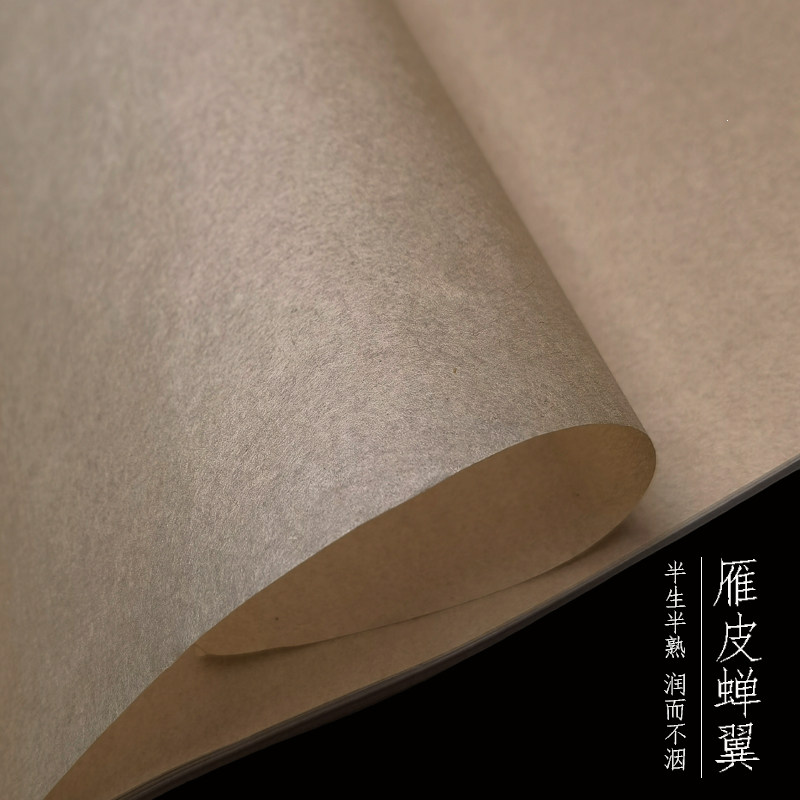 雁皮纸半生半熟仿古行书草书篆隶小楷书法特净毛边纸无格蝉翼皮纸