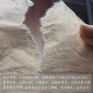 蝉翼皮纸古法手工构皮半生半熟雁皮草木书法创作山麻云龙皮纸