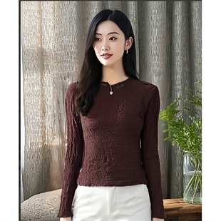 衣佳人折扣大码 上衣 女装 蕾丝打底衫 1325 半高领 2025秋魅M系列