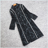 2021春汉派S系列 风衣外套 花色复古长款 衣佳人折扣女装 娃娃领个性