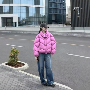 2025冬法F系列 衣佳人折扣女装 翻领 粉嫩 短款厚实羽绒服 301