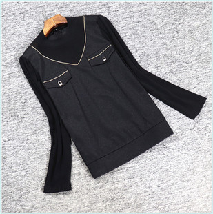 2024春儒系列 衣佳人折扣女装 假2件套 长袖休闲百搭上衣