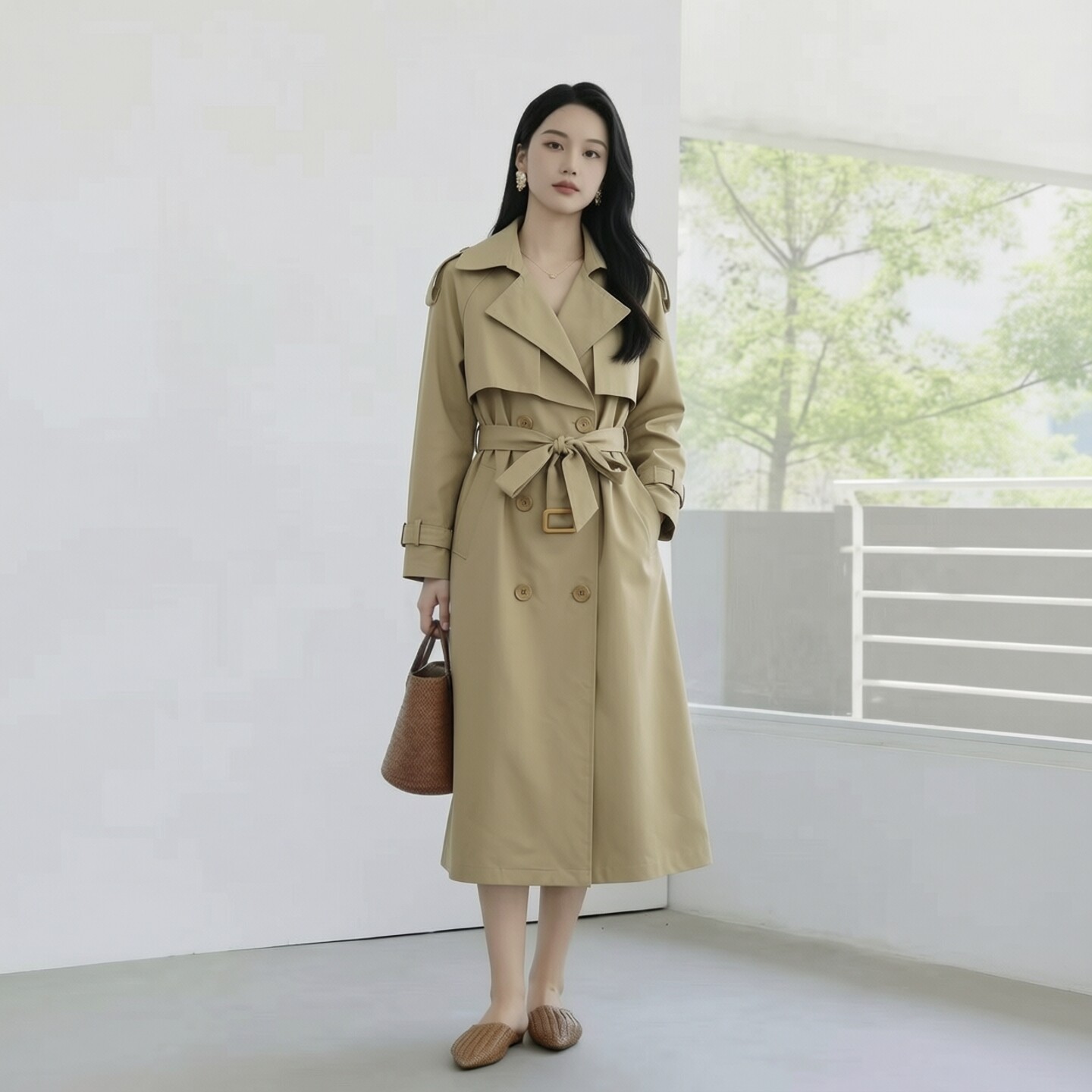 2026秋堤D系列1 衣佳人折扣女装 翻领 双排扣 风衣高级外套13
