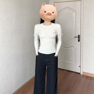 1衣佳人折扣女装 上衣 圆领 弹力针织衫 7075 钉珠 2025冬飘P系列