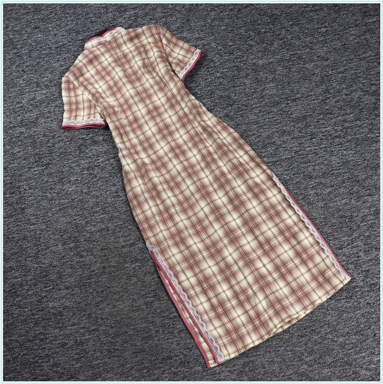 2023 XIACAN H 시리즈 YI JIAREN 할인 여성용 사각 레이스 스티치 개선 치파오 드레스