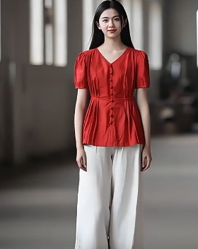 2025夏景L系列 衣佳人折扣女装 莱赛尔纤维上衣拼阔腿裤 套装2233