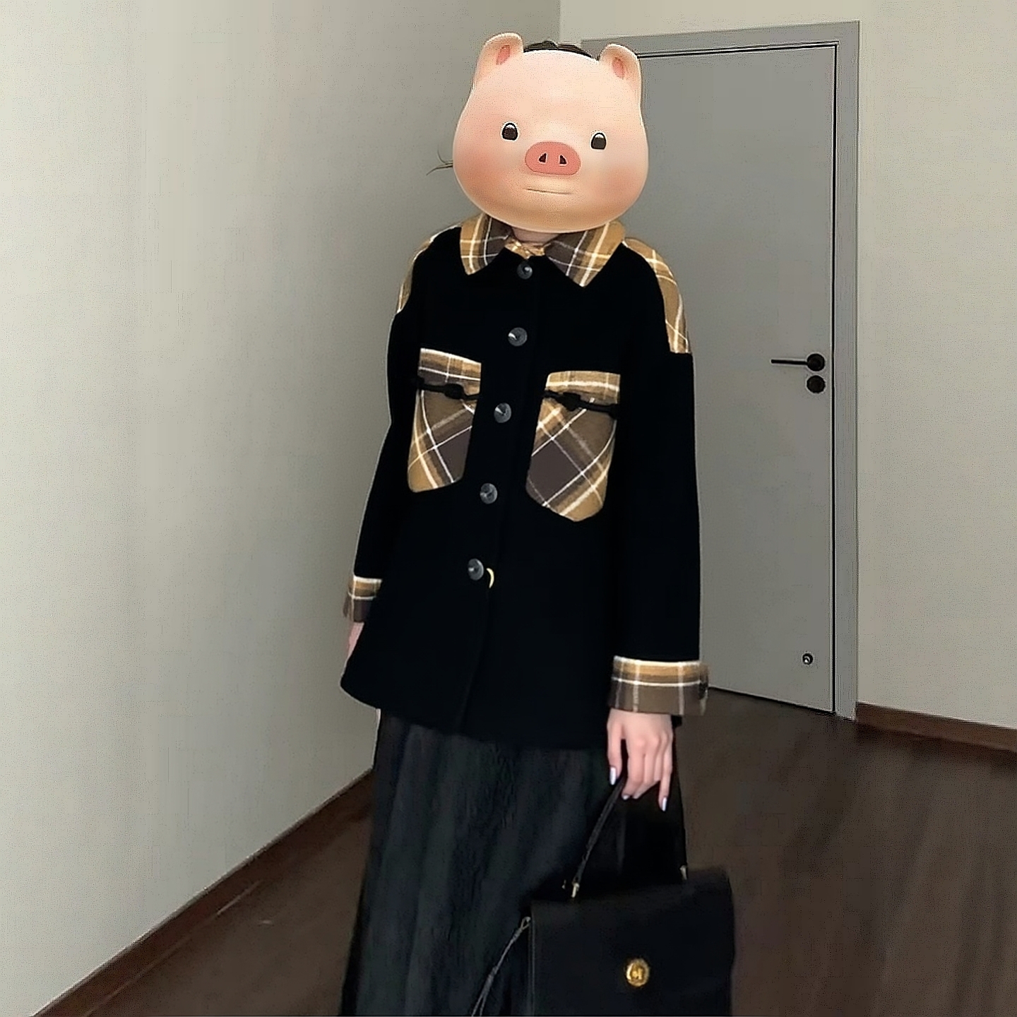 2025冬诚C系列1 衣佳人折扣女装 娃娃领 个性口袋双面呢大衣 5661