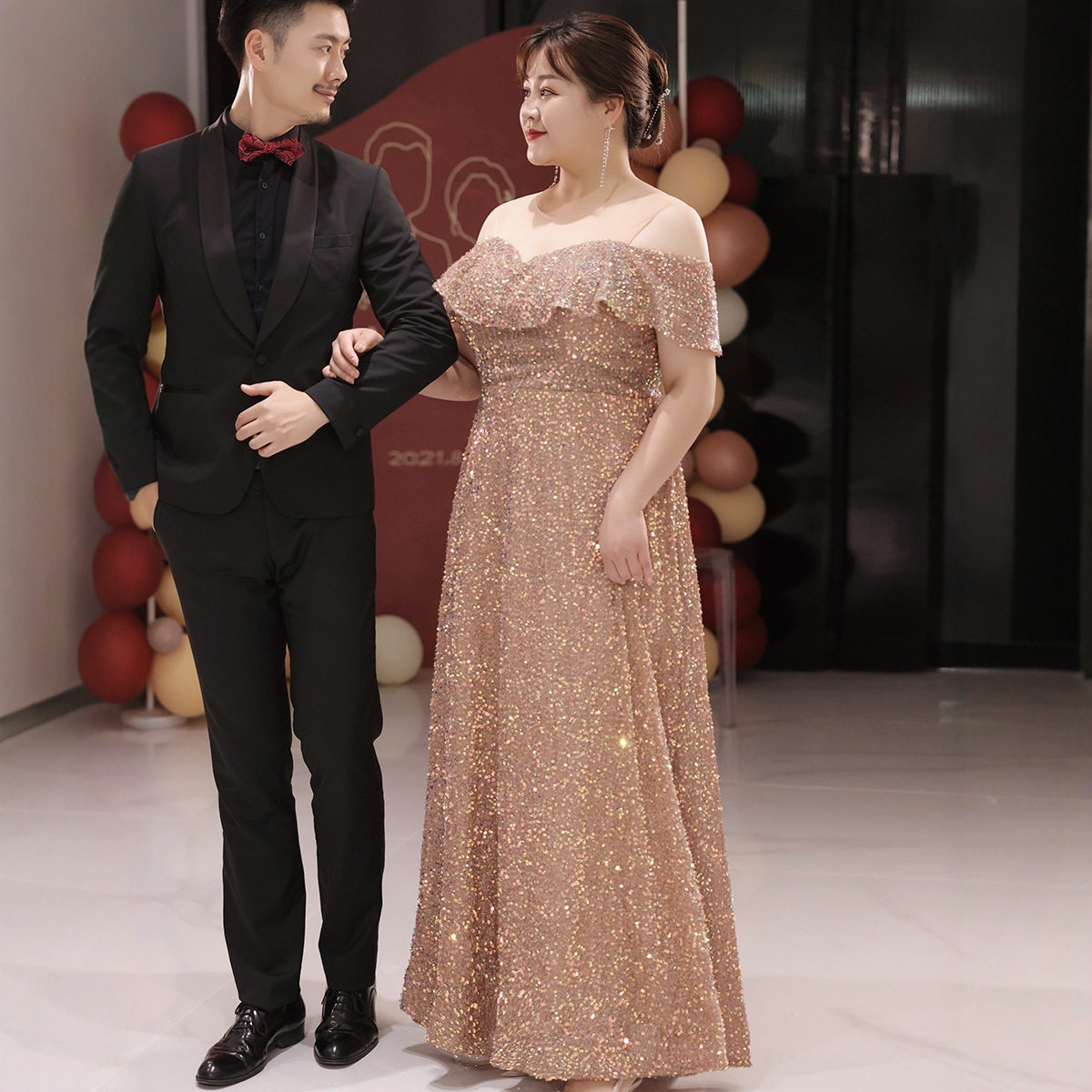 胖mm大码晚礼服2026新款订婚结婚敬酒服宴会法式高级感艺考演出服