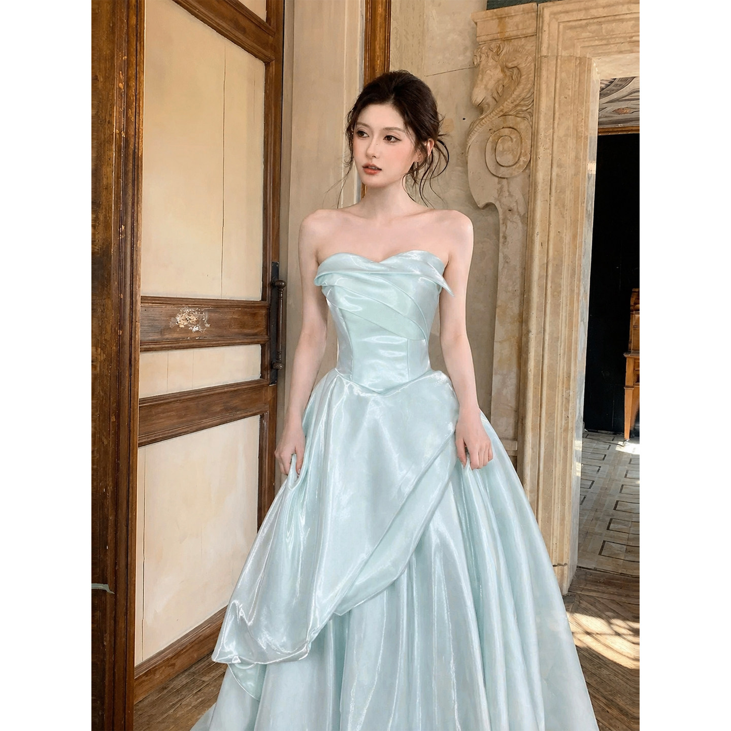 抹胸晚礼服女2026新款高级感生日宴主持人成人礼订婚公主裙小个子图片