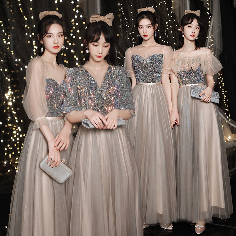 伴娘晚礼服裙宴会气质平时可穿2025新款秋冬长款显瘦仙气姐妹团女