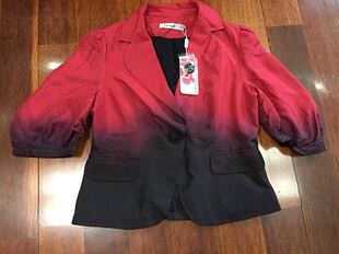 真丝渐变西装领短外套  六分袖 休闲百搭 超值价 女款 不退不换
