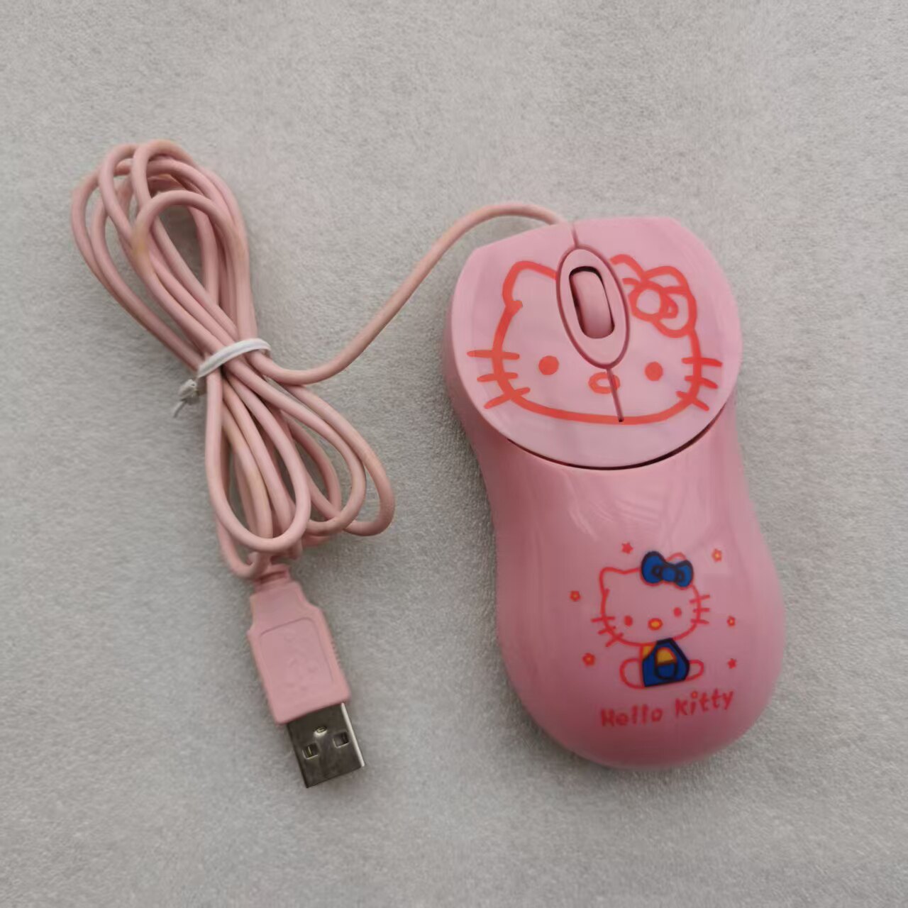 笔记本电脑Hello Kitty光电鼠标台式电脑凯蒂猫USB有线鼠标粉色猫