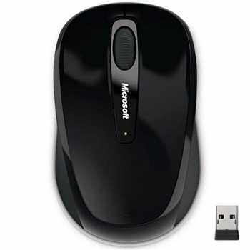 微软Microsoft 无线蓝影便携3500 光电鼠标 钢琴黑