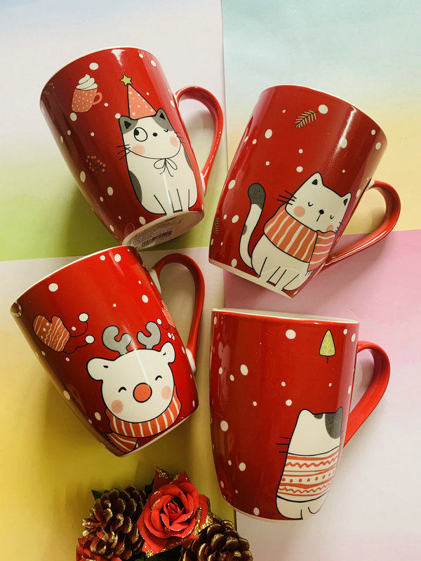 欧洲原单ilaja家居品牌圣诞马克杯咖啡牛奶陶瓷杯圣诞麋鹿杯包邮