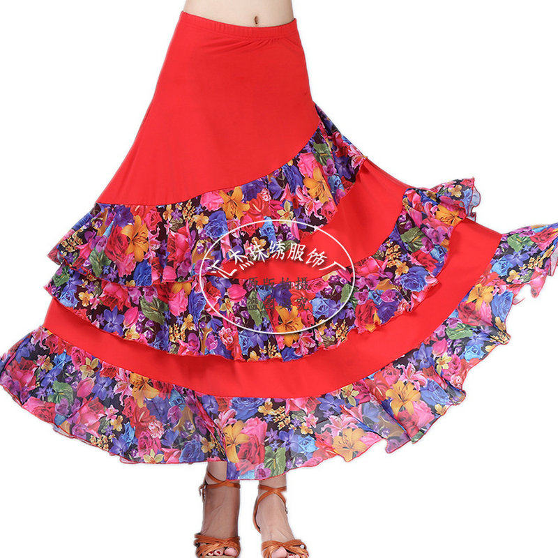 舞蹈半身裙秋冬高腰交谊舞广场舞国标舞新款大摆练习中长款裙|msdalam kategori Butik wanita / wanita, skirt - dari Buy2taobao.com untuk memberikan perkhidmatan ejen Taobao profesional membeli