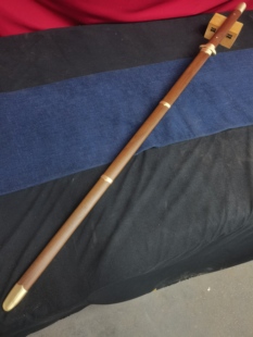 玄山双手剑简约风黄铜重仪木武术剑瓦面流水纹练习太极剑未开刃