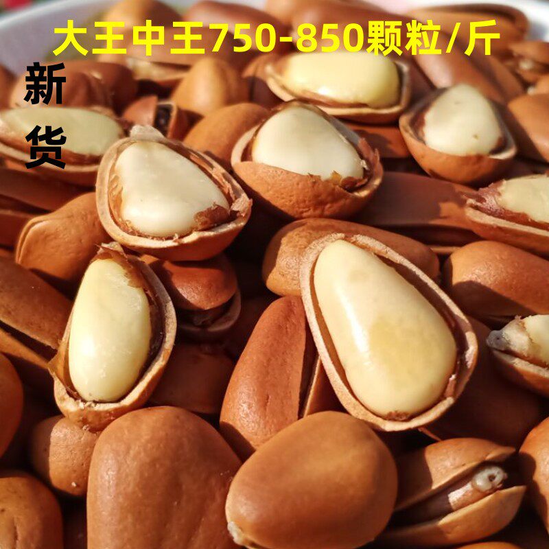 今年新货大颗粒特大开口松子王中王坚果零东北原香味松子休闲食品