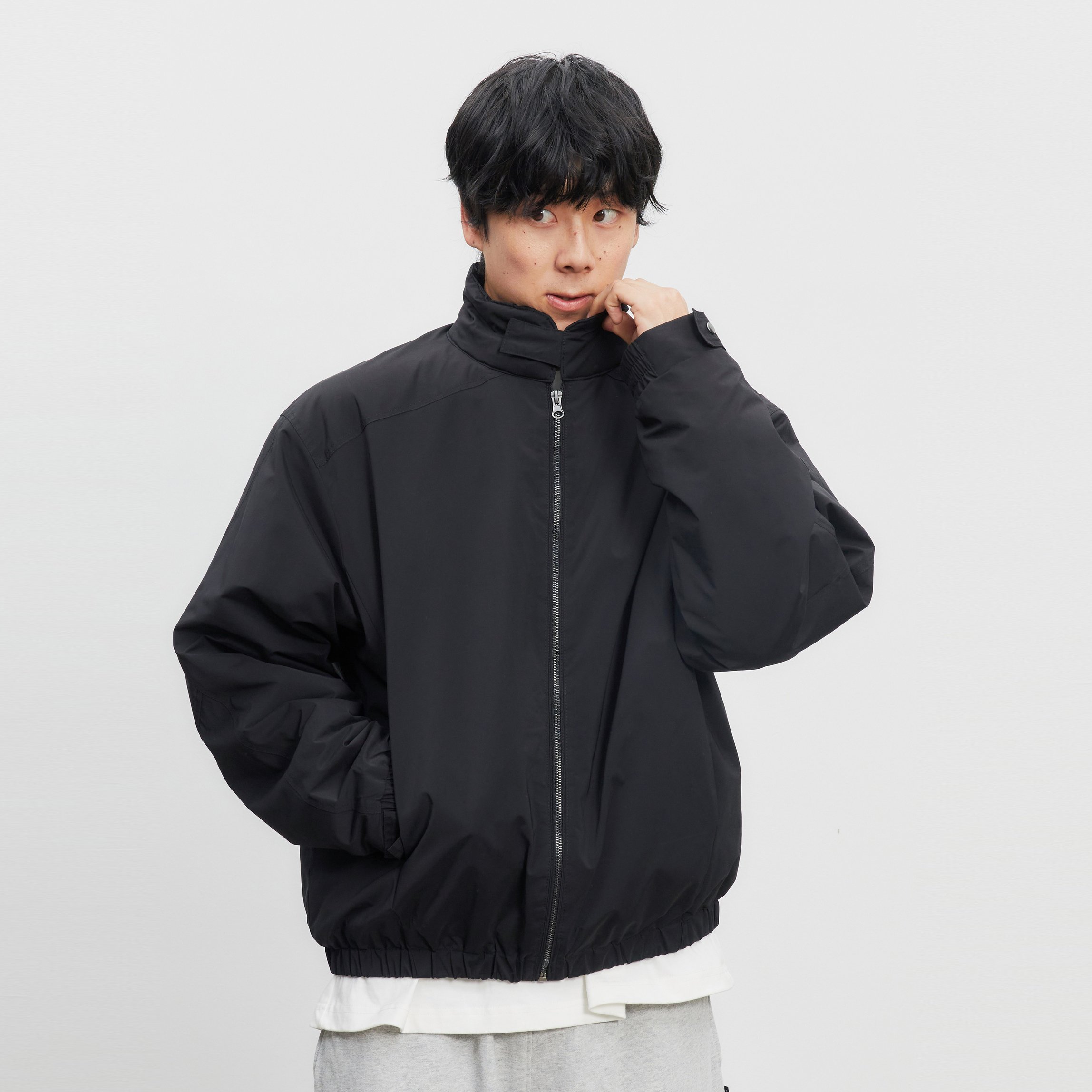 Vavu桃皮绒插袋翻领保暖棉服