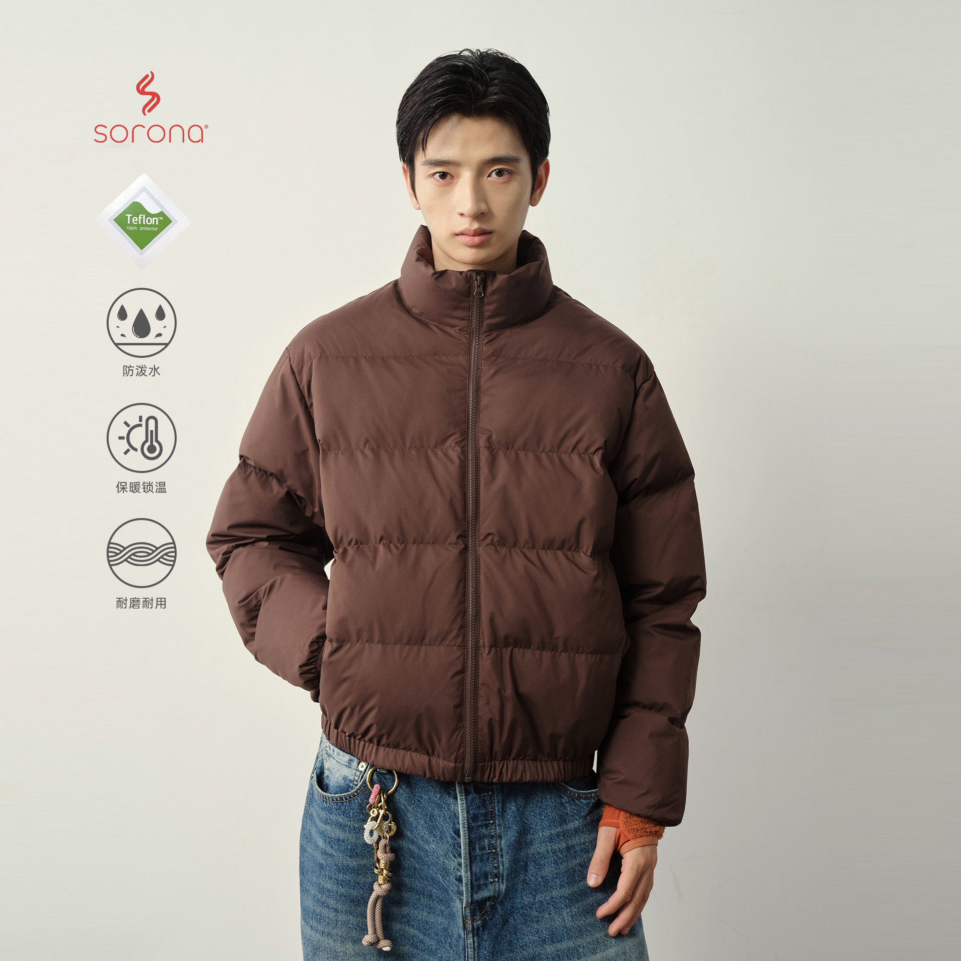 Vavu特氟龙sorona棉立领面包服