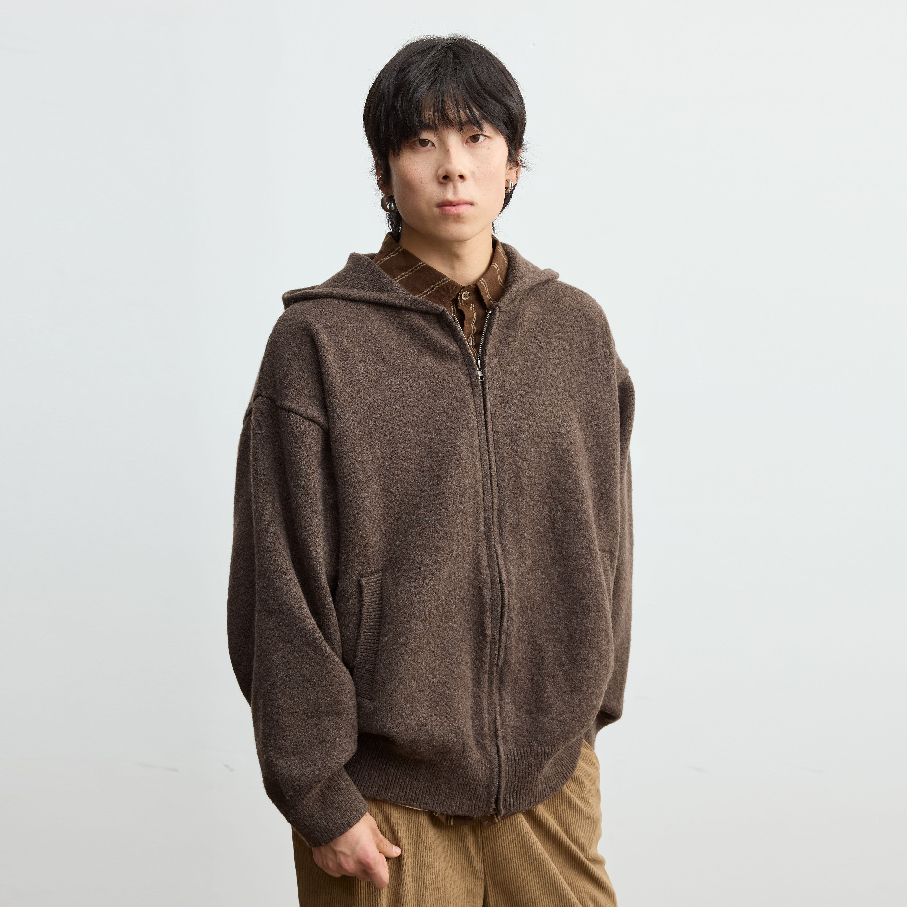 Vavu重磅高级感拉链连帽毛衣外套