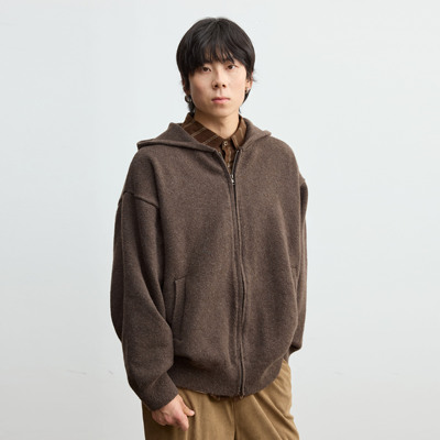 Vavu重磅高级感拉链连帽毛衣外套