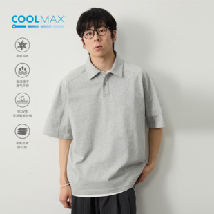 coolmax凉感吸汗短袖 纯色基础翻领纽扣T恤 立体剪裁polo衫 Vavu夏季