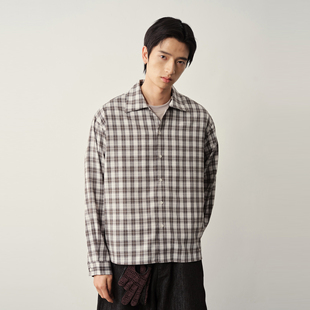 外套通勤简约休闲上衣男 日系复古百搭开衫 Vavu休闲风短款 箱型衬衫