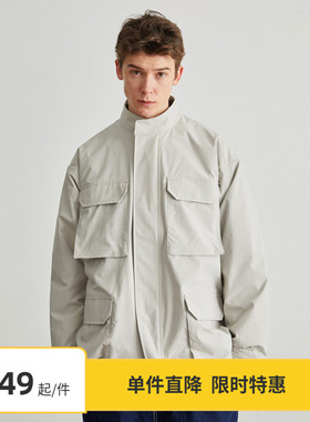 【限时6折】Vavu秋冬M65立领多口袋夹克外套防风机能休闲百搭上衣