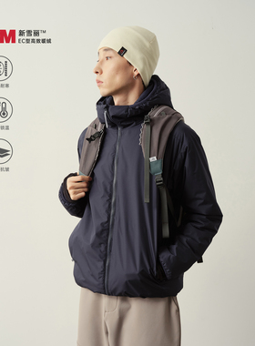 Vavu3M新雪丽户外通勤连帽棉服拉链口袋机能防寒棉衣工装保暖外套