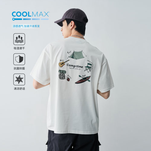 Vavu卡通露营印花短袖coolmax