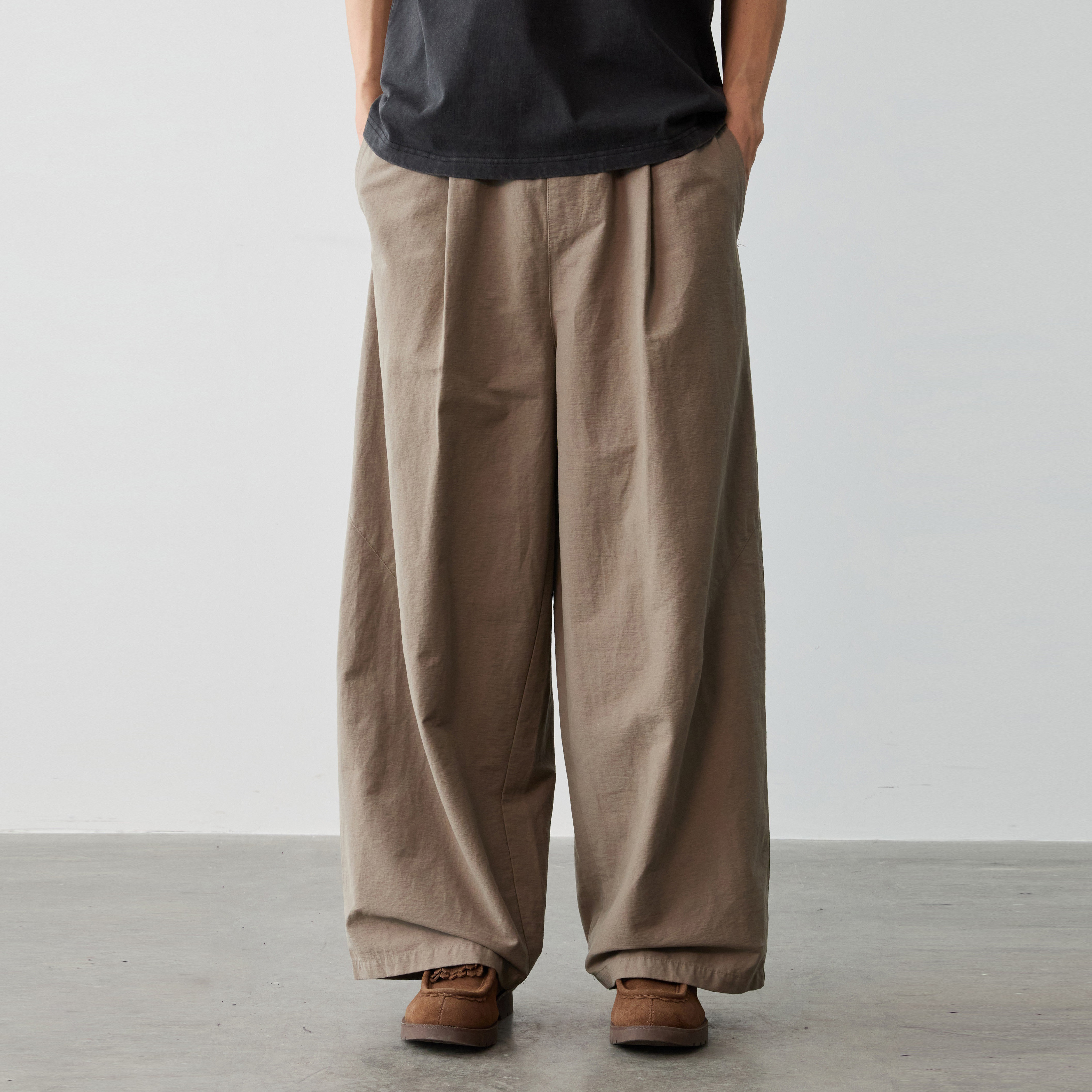 Vavu舒适纯棉竹节长裤