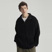 毛衣打底上衣男 秋冬日系纯色羊毛半拉链高领针织衫 Vavu Vavues