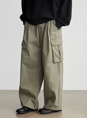 【特惠8折】Vavu日系侧大口袋纯棉工装裤男复古贴袋休闲裤宽松