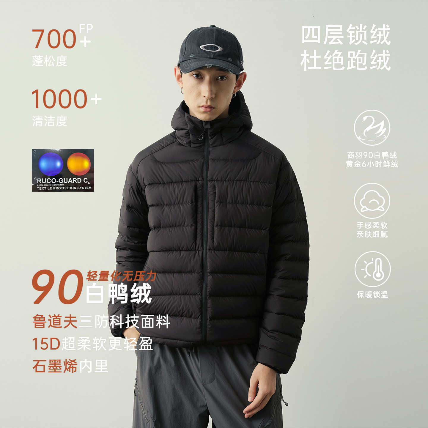 Vavu鲁道夫90白鸭绒排骨羽绒服