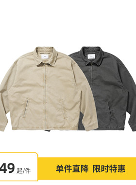 【限时9折】Vavu日系复古水洗哈灵顿夹克春秋简约休闲长袖外套男