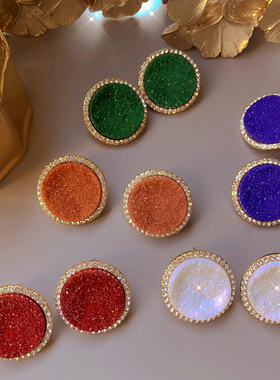 DD未来系列/原创时尚高级感复古包边轻奢大颗磨砂异形凹凸感耳钉