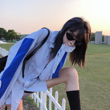 衬衫 衬衣上衣 女生拼色chic中长款 新款 UNONE2019夏季 宽松条纹长袖