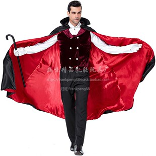 万圣节恐怖吸血鬼服装角色扮演德古拉伯爵cosplay男装舞台演出服