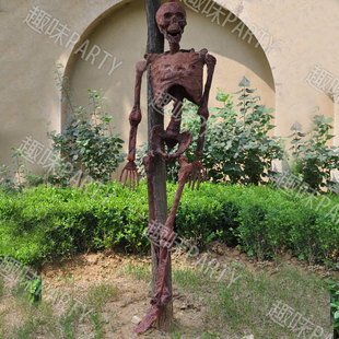 鬼屋密室逃脱酒吧装 饰万圣节道具恐怖血尸体骷髅骨架干尸仿真血腥