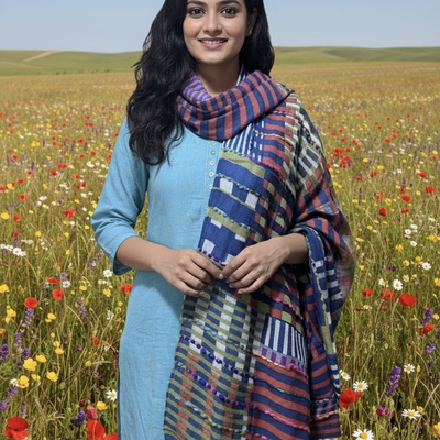 尼泊尔印度克什米尔手工羊绒羊毛刺绣围巾披肩保暖春秋异域风