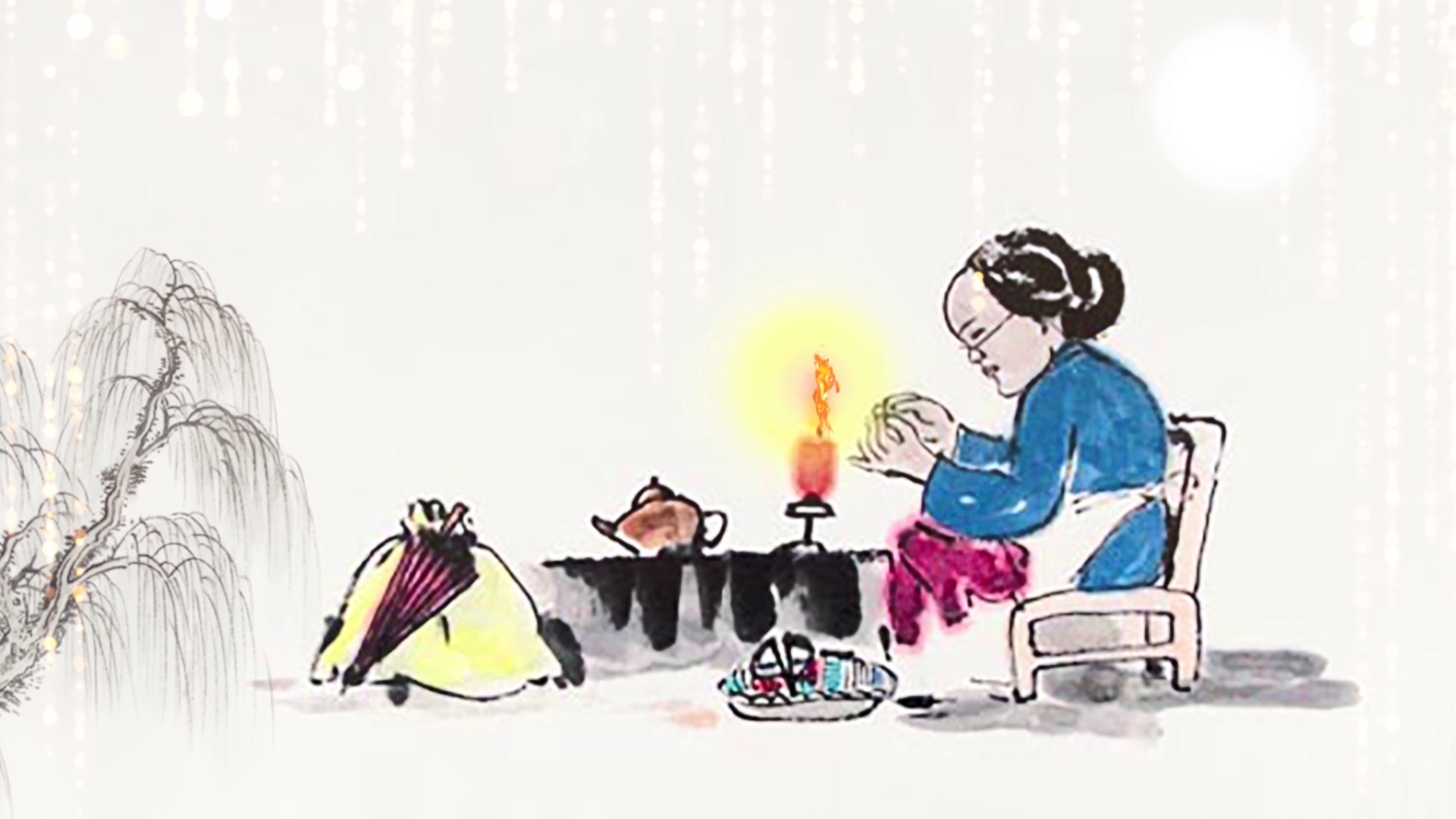 姥姥说少儿舞蹈歌曲配乐伴奏led背景大屏幕晚会舞台视频素材