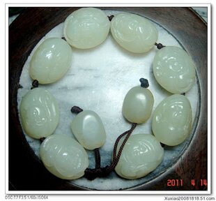 高档油润俏色好工八仙过海和田玉籽料手钏送权威证书包快递