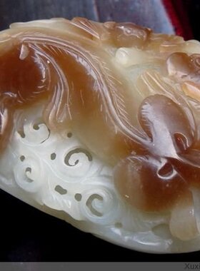 精品推出和田玉青白褐3色立体圆雕福寿如意把件（送证书包快递）