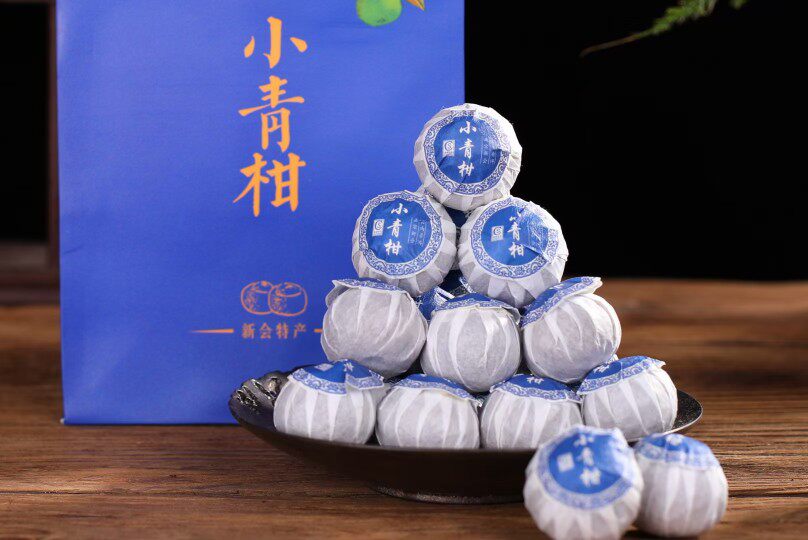 新会陈皮小青柑普洱茶青桔熟茶云南生晒正宗新会陈皮柑普茶送礼茶